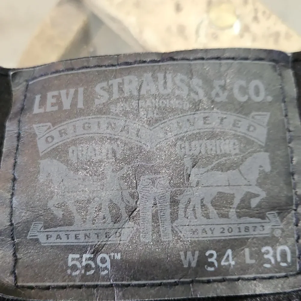 Levi's 559 Men's Classic Black Jeans Size 34x30